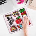 Personalised 3D Effect Apple Pencil Rainbow Teach Love Inspire Non-slip Mouse Pad with Name Birthday Teacher's Day Appreciation Gift for Teacher