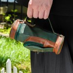 Personalisierte PU Leder graviert Monogramm Golf Tasche mit Zigarrenschneider Befeuchter Set Vatertag Hochzeit Geschenk für Golfliebhaber