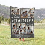 Personalisierte 9 Foto-Collage Best Daddy Ever weiche Decke mit Titel Vatertag Thanksgiving Geschenk für Papa Familie