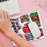 Personalised 3D Effect Apple Pencil Rainbow Teach Love Inspire Non-slip Mouse Pad with Name Birthday Teacher's Day Appreciation Gift for Teacher