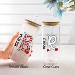 Personalized Cute Graffiti Letter 20oz Glass Tumbler with Name Lid and Straw Teacher's Day Appreciation Gift for Teacher