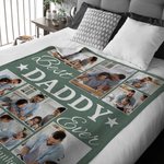 Personalisierte 9 Foto-Collage Best Daddy Ever weiche Decke mit Titel Vatertag Thanksgiving Geschenk für Papa Familie