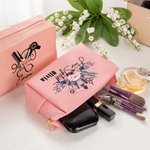 Gepersonaliseerd PU lederen bloemig kapper toilettasje met naam Verjaardagscadeau voor kapper kapper