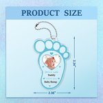 Personalized Drive Safe Baby Footprint Multi-colour Acrylic Car Mirror Hanger Accessories with Baby Photo Mother's Day Father's Day Gift for Mom Dad