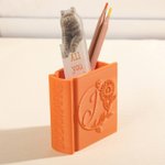 Personalized 3D Printed Book Shaped Pencil Bookmark Holder Multicolor Bookself Decoration Birthday Gift for Bookworm Book Lover