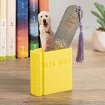 Personalized 3D Printed Book Shaped Pencil Bookmark Holder Multicolor Bookself Decoration Birthday Gift for Bookworm Book Lover
