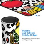 Tapis de Souris Anti-dérapant Personnalisé avec Nom Motif Crayon Léopard Pomme Cadeau de Rentrée Gratitude pour Enseignant