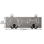 Personalized Wooden Dog Ears Leash Holder with Name and Hook Wall Decor Birthday Housewarming Gift for Dog Lover