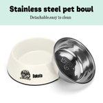 Personalized 2 in 1 Non-slip Outline Portrait Dog Food Water Bowl with Name Food-grade Stainless Steel Feeding Supplies Gift for Pet Lovers