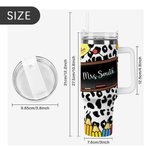 Personalized Teaching Tools Pattern Leopard Print 40oz Tumbler with Straw and Name Appreciation Teacher's Day Gift for Teacher