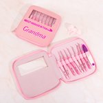Personalised Pink Ergonomic Name Crochet Hooks 8 Pcs Set with Storage Case for Arthritic Hands Birthday Gift for Crochet Lovers