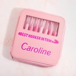 Personalised Pink Ergonomic Name Crochet Hooks 8 Pcs Set with Storage Case for Arthritic Hands Birthday Gift for Crochet Lovers