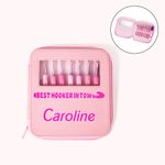 Personalised Pink Ergonomic Name Crochet Hooks 8 Pcs Set with Storage Case for Arthritic Hands Birthday Gift for Crochet Lovers