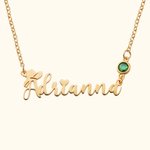 Personalised Western Cowboy Style Birthstone Necklace with Name Anniversary Birthday Gift for Her