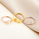 Anello commemorativo personalizzato con sagoma iniziale di animale domestico Regalo per l'amante dell'animale domestico