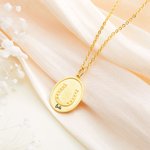 Personalized Horseshoe Oval Pendant Necklace with Engraved Name Lucky Charm Jewelry Birthday Anniversary Gift for Woman Girl Horse Lover
