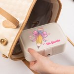 Portagioie personalizzato di grande capacità con nodo a fiocco per matite con nome Laurea Regalo di gratitudine per l'insegnante