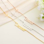 Personalized Minimalist Sideway Cross Necklace with Name Religious Jewelry Christening Baptism Birthday Gift for Her