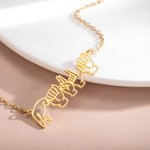 Personalized American Sign Language Necklace with Fingerspelling Name Charm Heartwarming Gift for Deaf ASL Interpreter Teacher