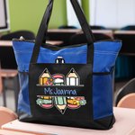 Personalisierte große Kapazität Bleistifte Blume Tragetasche mit Reißverschluss und Name Anerkennung zurück zu Schule Geschenk für Lehrer