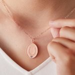 Personalized Horseshoe Oval Pendant Necklace with Engraved Name Lucky Charm Jewelry Birthday Anniversary Gift for Woman Girl Horse Lover