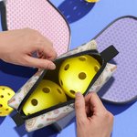 Personalized Retro Flower Pickleball Ball Pouch with Name Birthday Gift for Sports Lover