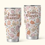 Personalized Retro Flower Pickleball Paddles 30oz Name Tumbler with Straw and Brush Birthday Graduation Gift for Pickleball Lover