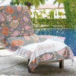 Personalized Retro Flower Pickleball Paddle Quick Dry Beach Towel with Name Beach Vacation Accessories Gift for Pickleball Lover