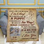 Personalised Multicolor Dog Cat Photo Soft Blanket with Name Date Memorial Sympathy Gift for Pet Lovers