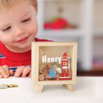 Personalized Cute Cartoon Wooden Money Boxes with Name Birthday Gift for Kids