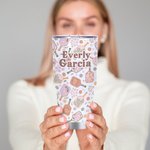 Personalized Retro Flower Pickleball Paddles 30oz Name Tumbler with Straw and Brush Birthday Graduation Gift for Pickleball Lover