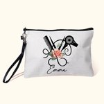Personalised Floral Hairstylist Makeup Bag with Name Birthday Gift for Hairdresser Barber