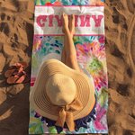 Personalised Watercolor Flower Quick Dry Beach Towel with Name Birthday Summer Beach Party Gift for Women