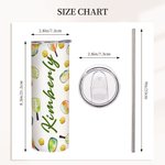 Personalisierte bunte Pickleball 20oz Skinny Becher mit Namen und Strohhalm Graduierung Geburtstag Geschenk für Sportliebhaber