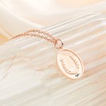 Personalized Horseshoe Oval Pendant Necklace with Engraved Name Lucky Charm Jewelry Birthday Anniversary Gift for Woman Girl Horse Lover