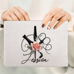 Personalised Floral Hairstylist Makeup Bag with Name Birthday Gift for Hairdresser Barber