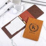 Personalised Leather Golf Scorecard Holder with Engraved Initial and Name Birthday Game Day Gift for Man Golf Lover