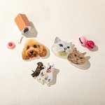 Personalisierte niedliche Haustier Porträt Acryl Pin Brosche Memorial Geburtstagsgeschenk für Tierliebhaber