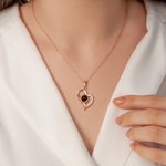 Collar personalizado de plata esterlina con corazón hueco y proyección de foto con Te amo en 100 idiomas regalo de cumpleaños para ella