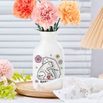 Personalized 3D-effect Flower 2-9 Hug Bears Ceramic Vase with Names Birthday Anniversary Gift for Mom Grandma