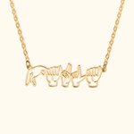 Personalized American Sign Language Necklace with Fingerspelling Name Charm Heartwarming Gift for Deaf ASL Interpreter Teacher