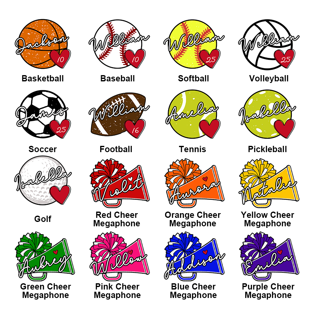 Personalised Large Capacity Basketball Football Golf Cheer Megaphone Jute Tote Bag with Name and Number Birthday Game Day Sport Gift for Her