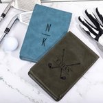 Personalised Leather Golf Scorecard Holder with Engraved Initial and Name Birthday Game Day Gift for Man Golf Lover