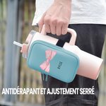 Sac à Bouteille Personnalisé avec Nom Pochette à Motif Nœud Papillon pour Bouteille Gobelet Boucle Réglable Cadeau pour Amateur de Sport