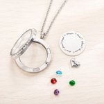Personalized Floating Locket Necklace with Birthstones and Kid's Names Mother's Day Birthday Gift for Mom