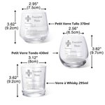 Verre à Whisky Vin Personnalisé avec Nom Gravé Dessous de Verre en Ardoise Prescription Alcoolique Cadeau Anniversaire Fête pour Papa Grand-Père