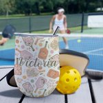 Henkilökohtainen 12oz Pickleball Paddles Tumbler Cup nimi ja olki Pickleball Party Team lahja urheilun ystävälle