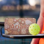 Personalized Retro Flower Pickleball Ball Pouch with Name Birthday Gift for Sports Lover