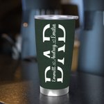 Personalized Dad Nutritional Facts 20oz Tumbler with 1 - 12 Kid's Name Father's Day Birthday Gift for Him
