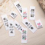 Personalisierte Näh-Etikette mit Namen und Text aus 100% Baumwolle für Kleidung Handgemacht 50 Stück Set Geschenk für Strick- und DIY-Liebhaber